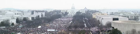 Screengrab by CNN of the EarthCam feed from the National Mall before the Women’s March