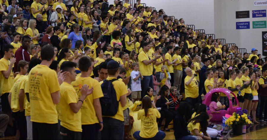 On the last day of wish week students pack the gym making a sea of yellow for Maya. The assembly was a huge hit and everyone was there for Maya.