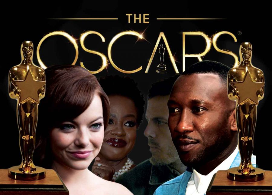 Four+of+the+Oscar+Nominated+Actors+in+order+of+left+to+right%2C+Emma+Stone+for+best+actress%2C+Viola+Davis+for+best+supporting+actress%2C+Casey+Affleck+for+best+Actor%2C+and+Mahershala+Ali+for+best+supporting+actor.