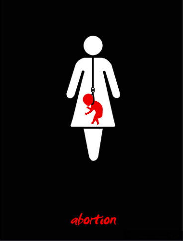 A pro-life graphic depicts a pregnant woman with a strangled fetus in her womb.  Pro-life ideologies often stem from religious beliefs or ideals of human life starting at conception.  Many people who identify as Republican are oftentimes pro-life. 
Photo by Alex Ribeiro (CC BY-SA 2.0)
