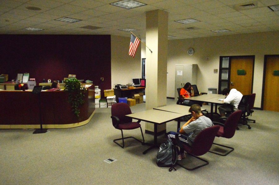 Students of the community using the post grad space given by counseling office