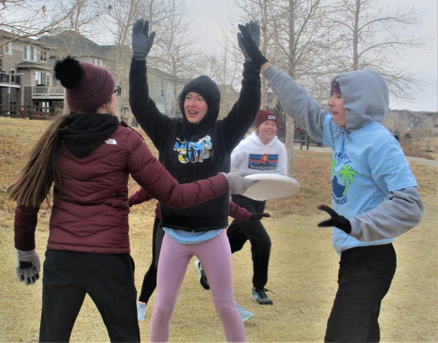 On Friday, Feb. 19, the cross country team was playing frisbee in 9 degree weather at Stonehenge.  We are so committed to frisbee, said Kathryn Vann (10), I like seeing the team without having to run 7 miles and if we have to do it in 0 degree weather, so be it.